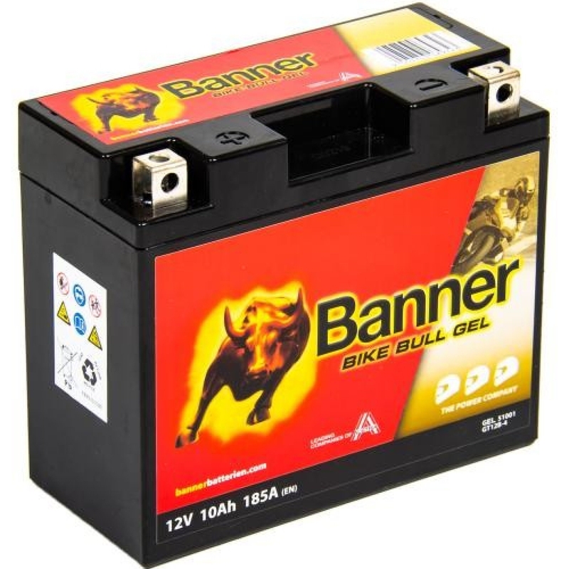 Gelová baterie Banner Bike Bull Gel 12V, YT12B-4, YT12B-BS, 10AH, 185A