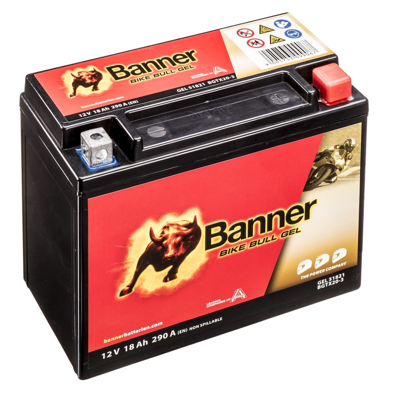 Gelová baterie Banner Bike Bull Gel 12V, YTX20L-BS, 18AH, 250A