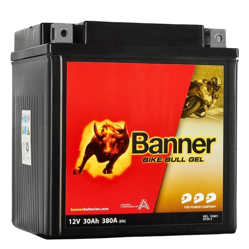 Gelová baterie Banner Bike Bull Gel 12V, YIX30L-BS, 30AH, 380A