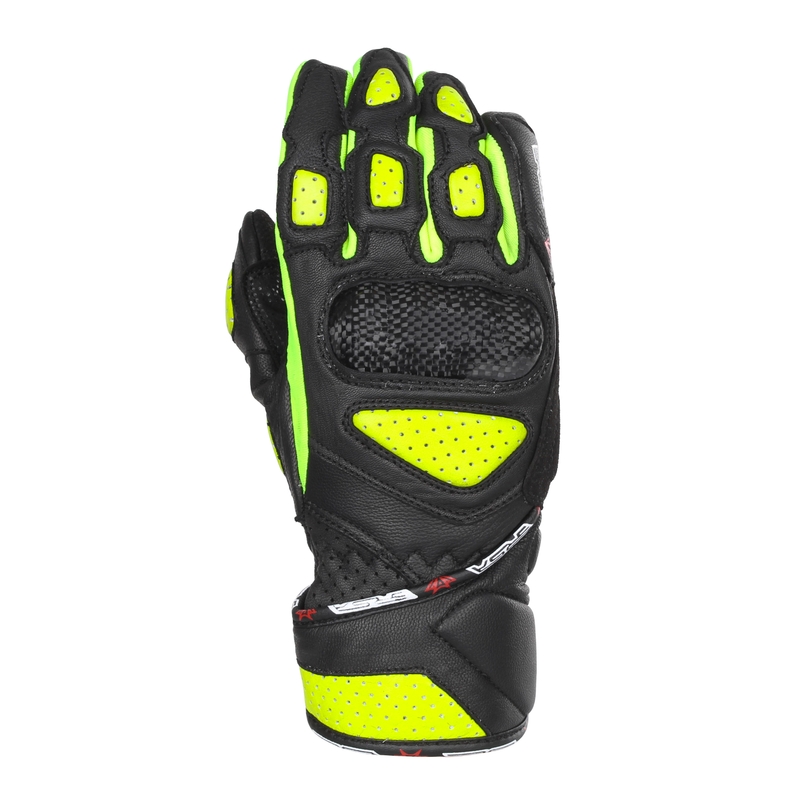 Naiste mootorratta kindad RSA RX2 must-fluo kollane