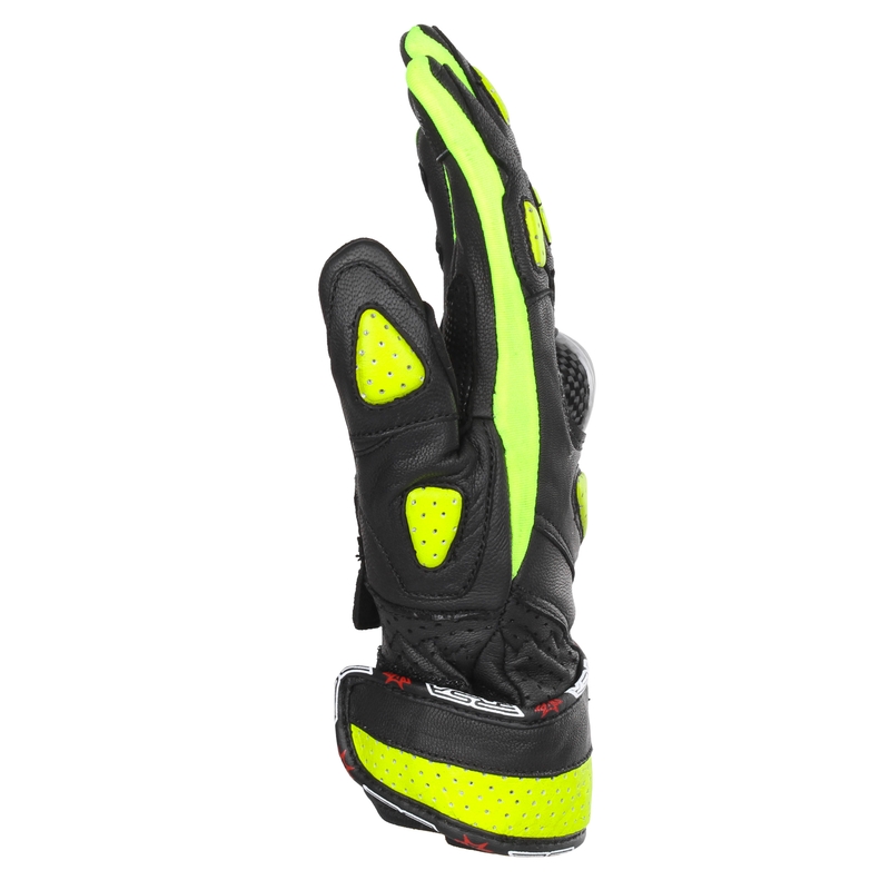 Naiste mootorratta kindad RSA RX2 must-fluo kollane
