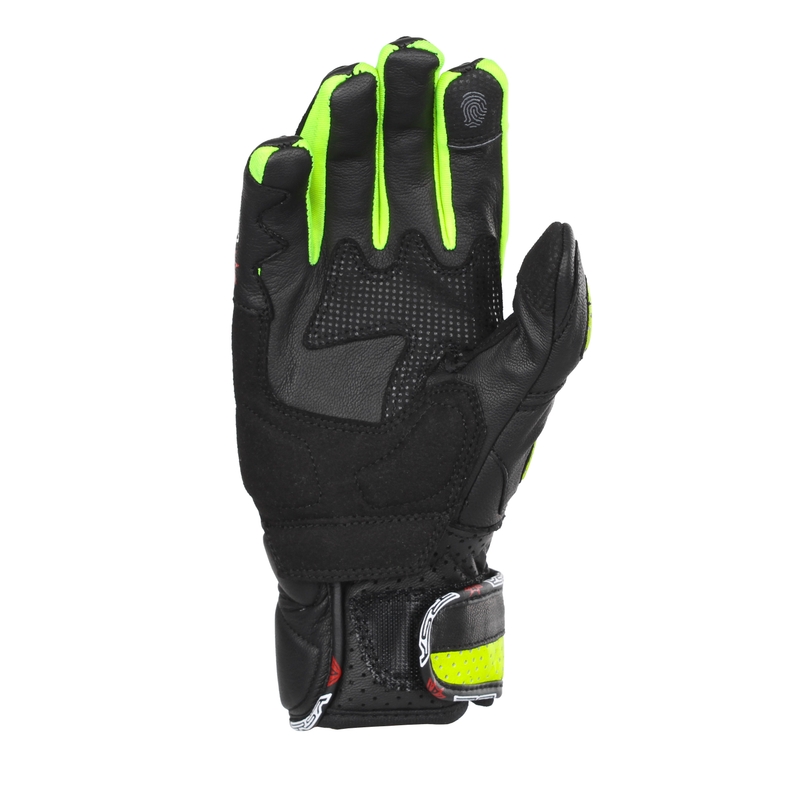 Naiste mootorratta kindad RSA RX2 must-fluo kollane