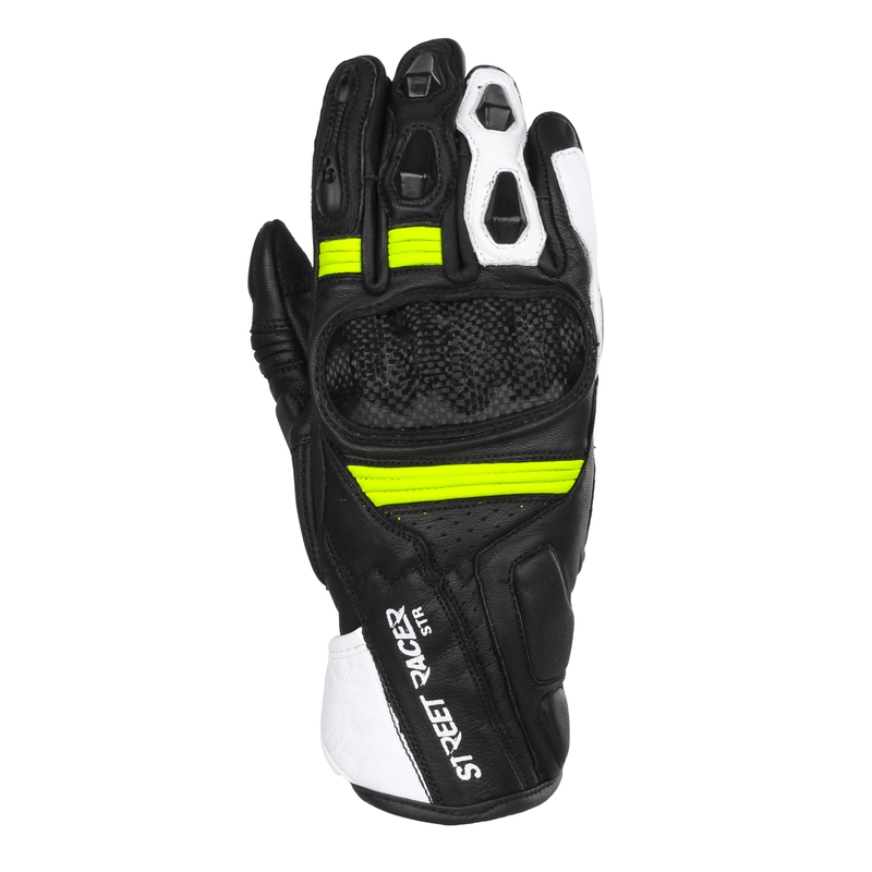Naiste mootorratta kindad Street Racer STR must-fluo kollane