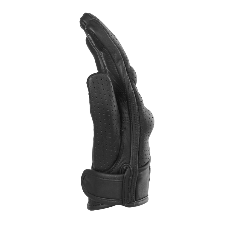 Naiste Street Racer Striker 2 Mustad perforeeritud mootorratta kindad