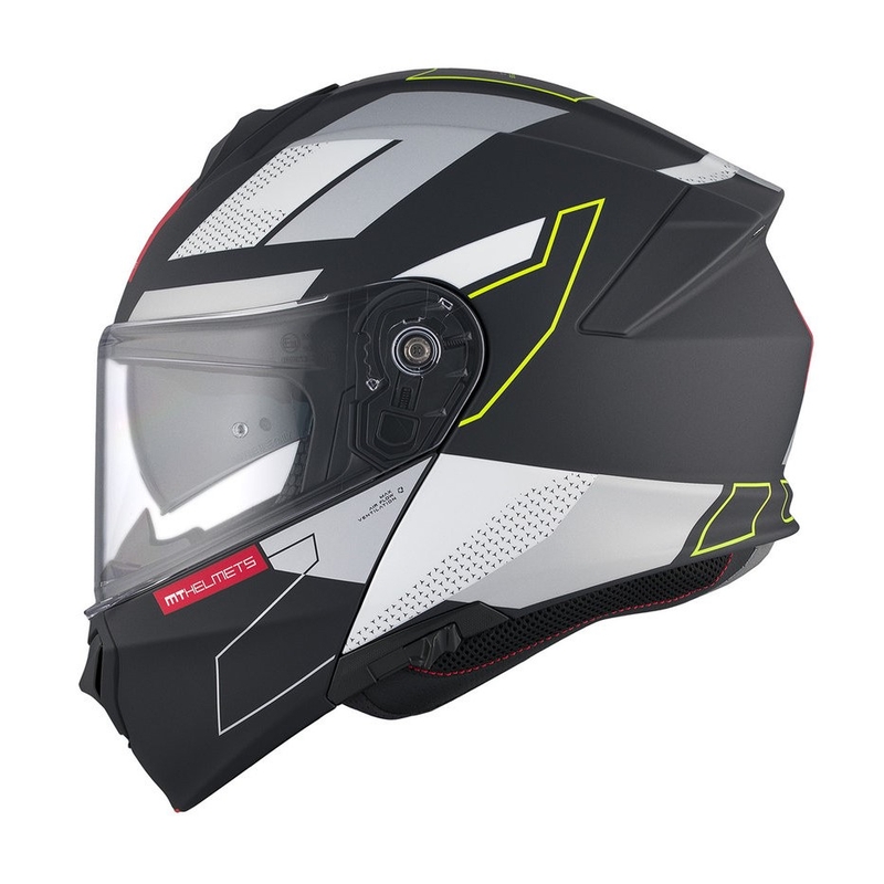 Vyklápěcí přilba na motorku MT Genesis SV Talo B2 černo-šedo-fluo žlutá matná výprodej