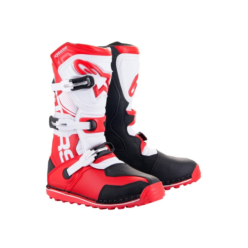 Alpinestars Tech Trial mootorratta saapad valge-punane-mustad