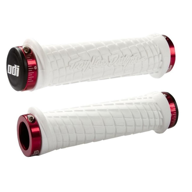 Käepidemed ODI TROY LEE DESIGNS SIGNATURE ATV LOCK-ON valge-punane
