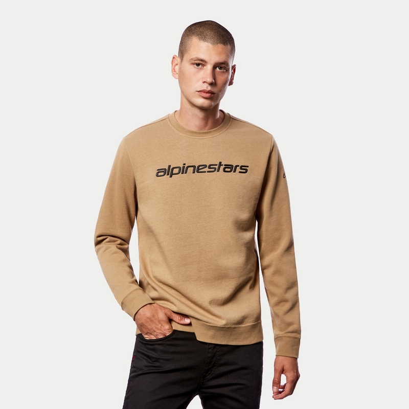 Mikina Alpinestars Linear Crew Fleece pískovo-černá