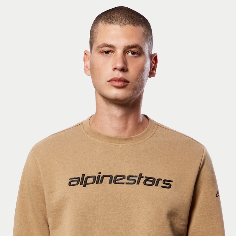 Mikina Alpinestars Linear Crew Fleece pískovo-černá