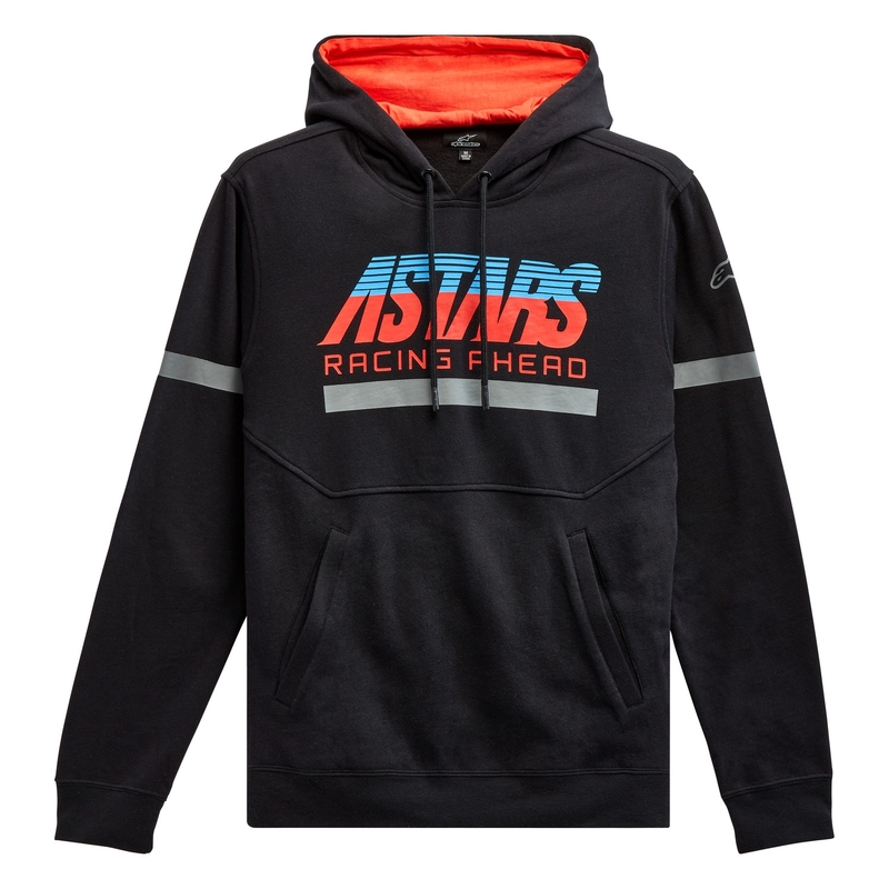 Mikina Alpinestars Club Hoodie černo-červeno-modro-šedá