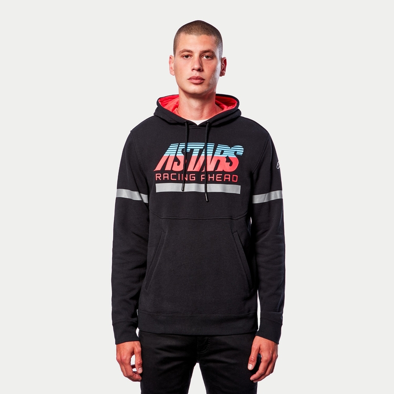 Mikina Alpinestars Club Hoodie černo-červeno-modro-šedá
