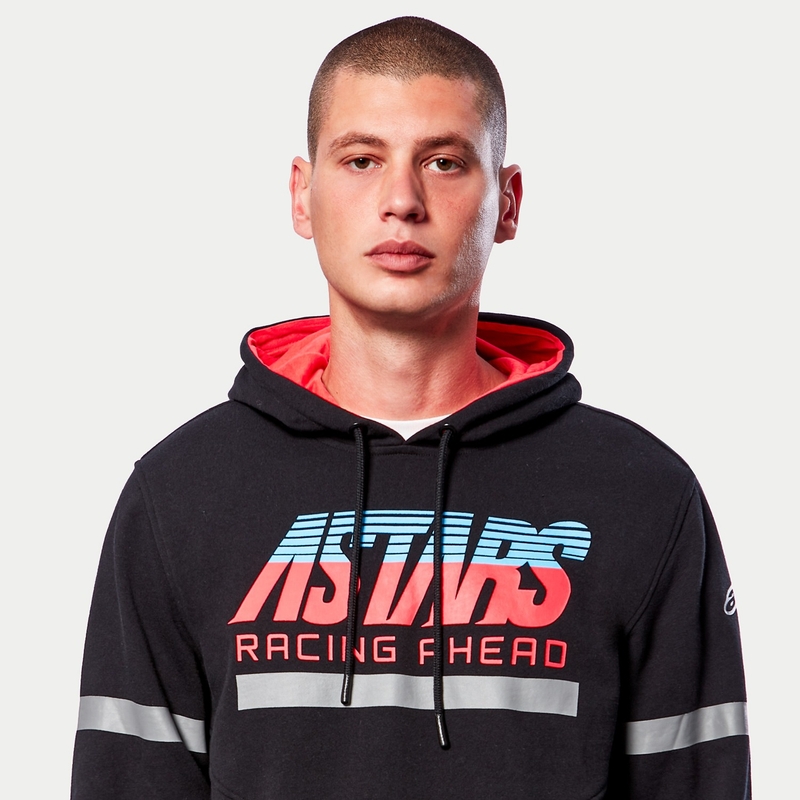 Mikina Alpinestars Club Hoodie černo-červeno-modro-šedá