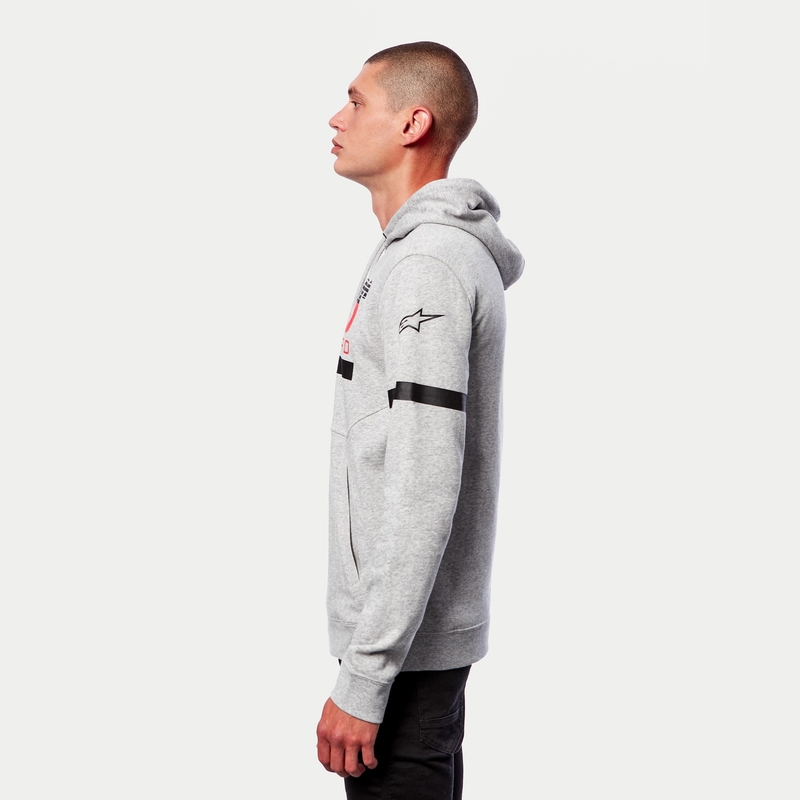 Mikina Alpinestars Club Hoodie šedo-černo-červená
