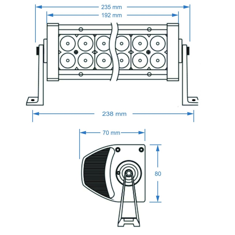 LED valgusramp SHARK LED LIGHT BAR 7,5", 6D, 36W