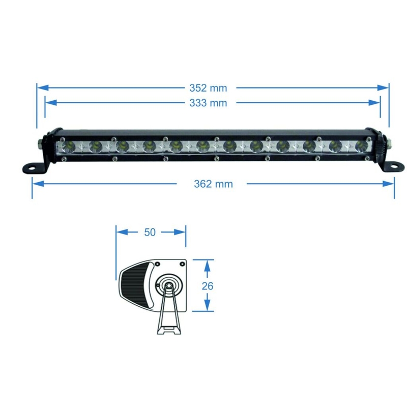 LED valgusramp SHARK LED LIGHT BAR 13", 36W