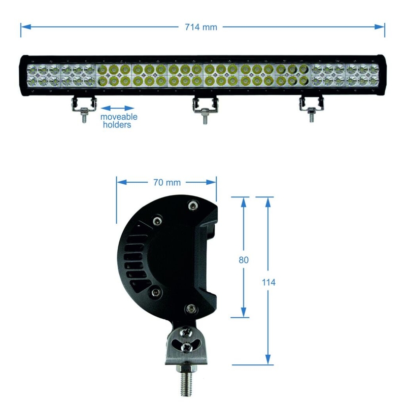 LED valgusramp SHARK LED EPISTAR 60*3W 10800 LM 10-30V COMBO 28"