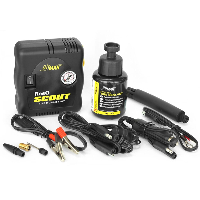AirMan ResQ Scout rehvide remondikomplekt koos kompressoriga + 100ml täitmine