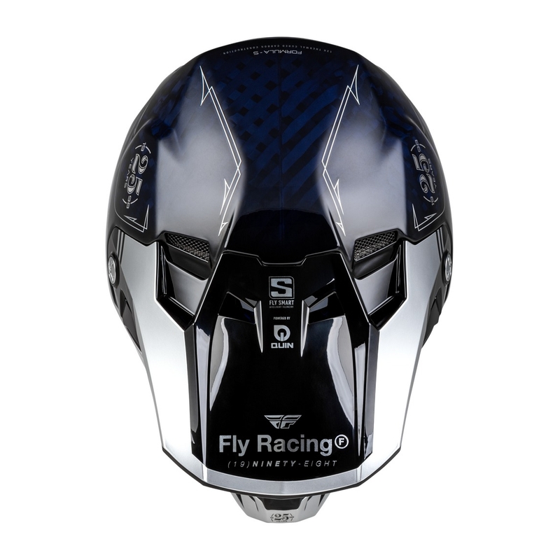 Motokrossikiiver FLY Racing Formula S Carbon sinine-hõbedane
