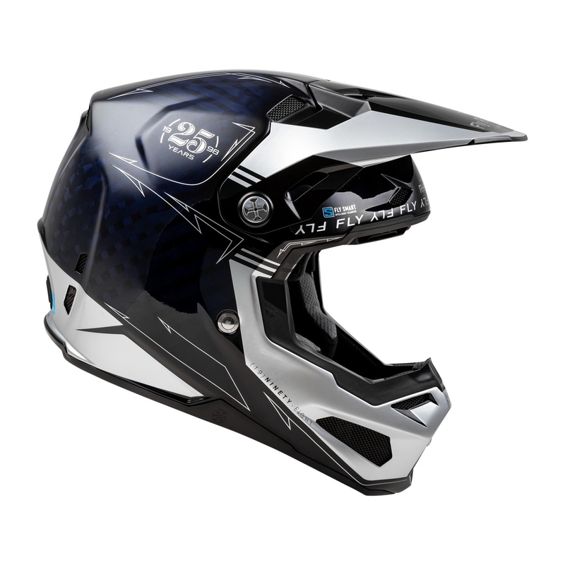 Motokrossikiiver FLY Racing Formula S Carbon sinine-hõbedane