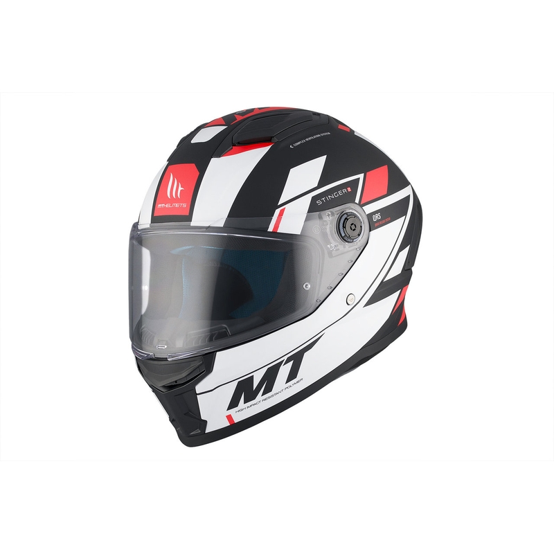 MT Stinger 2 Solid Zivze integreeritud mootorratta kiiver valge-must-punane matt