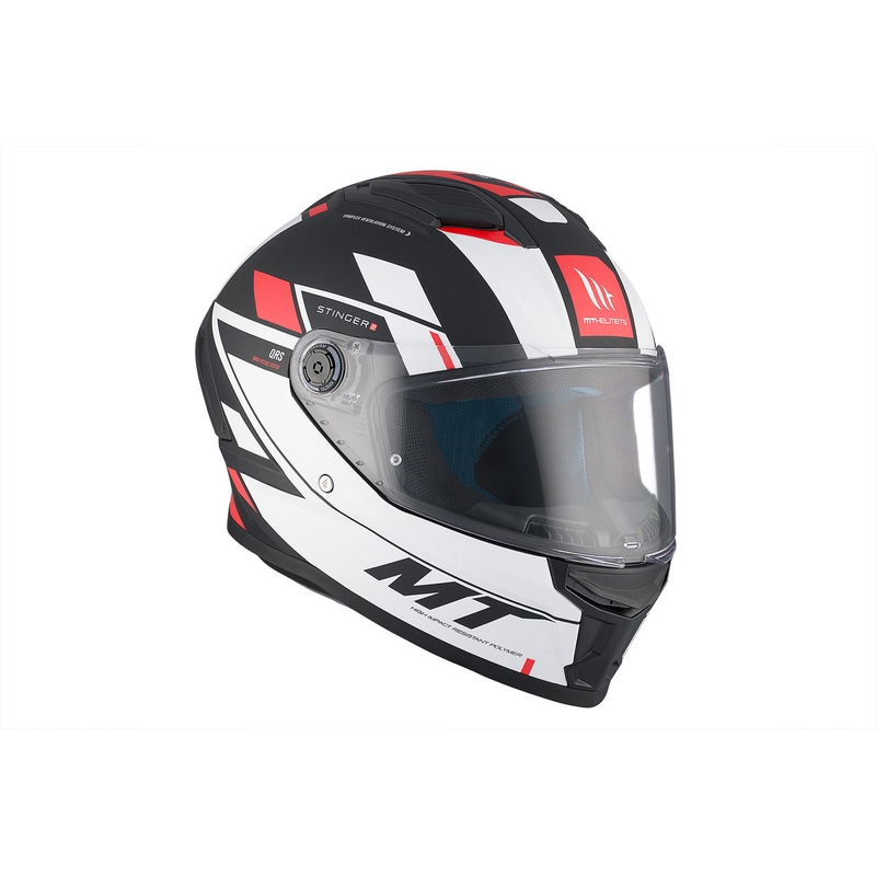MT Stinger 2 Solid Zivze integreeritud mootorratta kiiver valge-must-punane matt