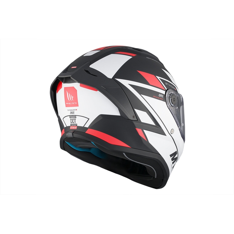 MT Stinger 2 Solid Zivze integreeritud mootorratta kiiver valge-must-punane matt