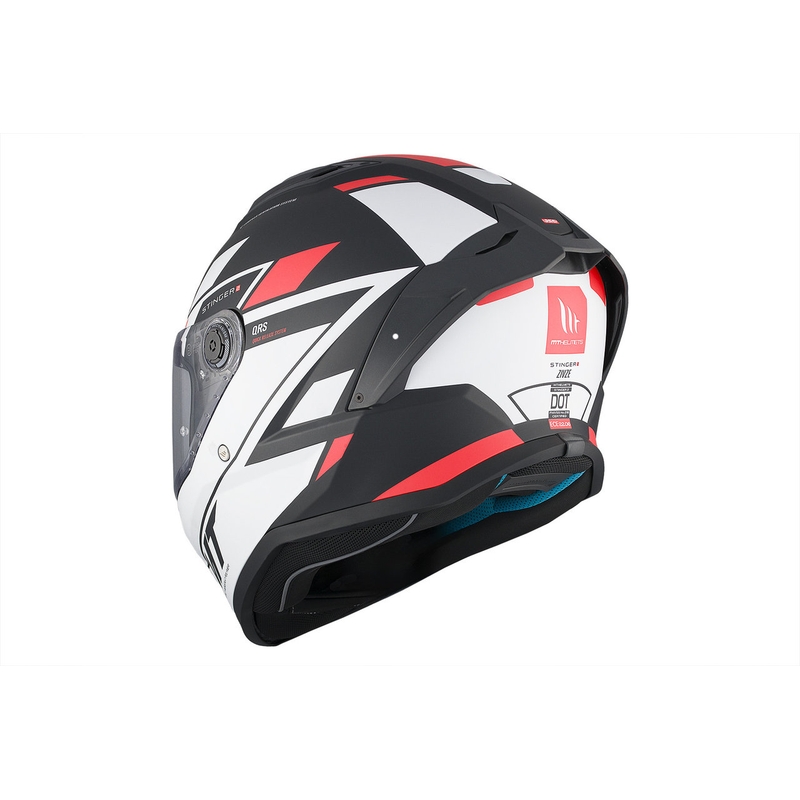 MT Stinger 2 Solid Zivze integreeritud mootorratta kiiver valge-must-punane matt