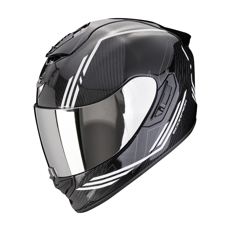 Integreeritud mootorratta kiiver Scorpion EXO-1400 EVO II CARBON AIR REIKA must ja valge allahindlus