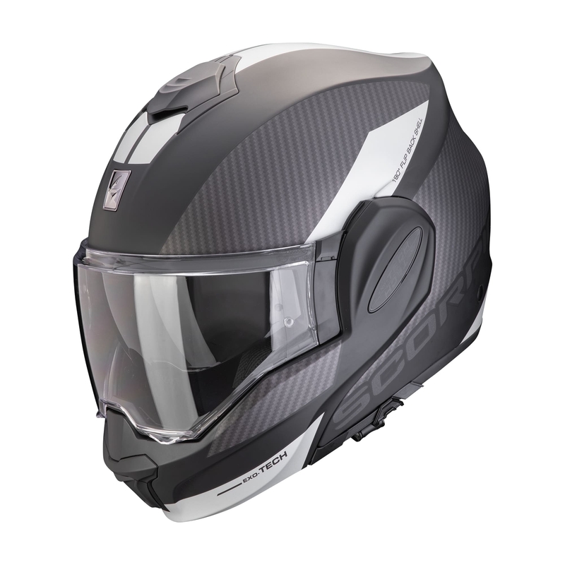 Scorpion EXO-TECH EVO TEAM mootorratta kiiver matt must-hõbedane