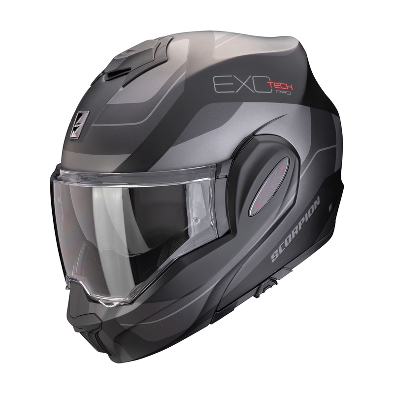 Kokkupandav mootorratta kiiver Scorpion EXO-TECH EVO PRO COMMUTA matt must-hõbedane allahindlus