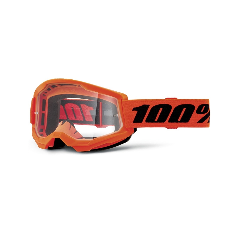 Motokross prillid 100% STRATA 2 Uus oranž (läbipaistev plexi)