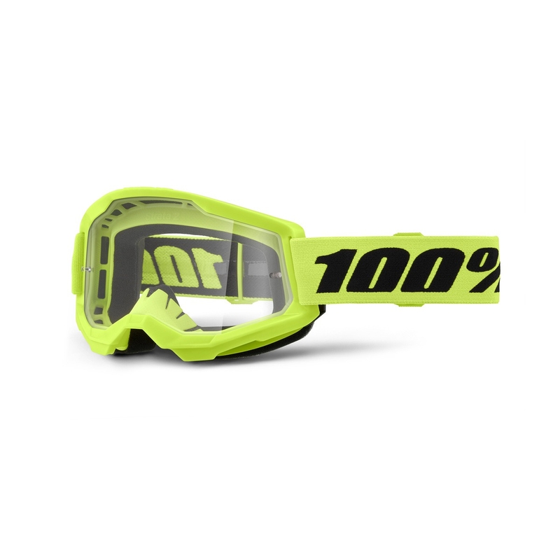 Motokross prillid 100% STRATA 2 Uus fluo kollane (läbipaistev plexi)