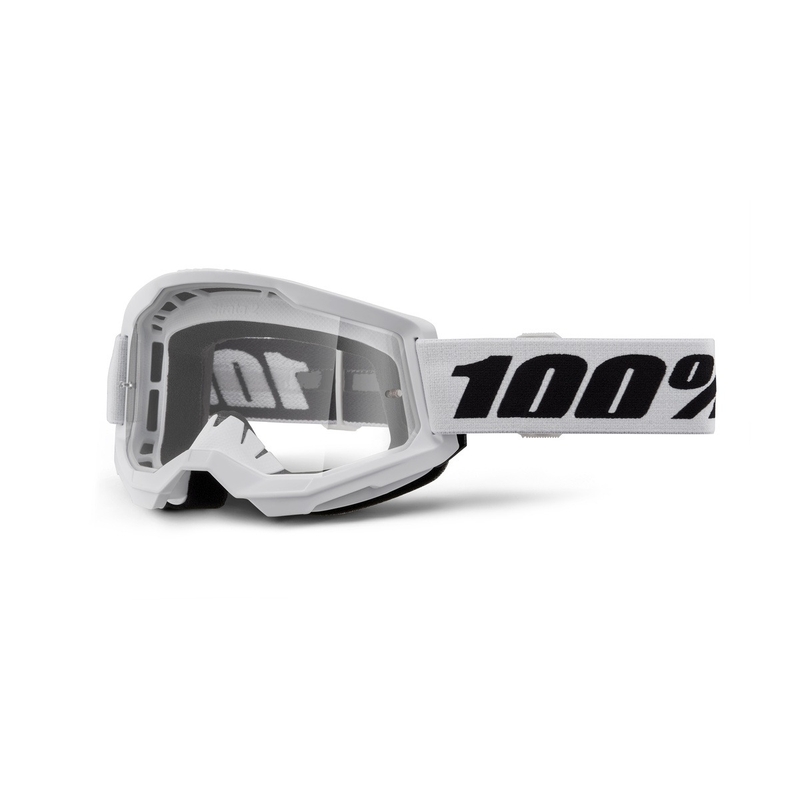 Motokross prillid 100% STRATA 2 Uus valge (läbipaistev plexi)