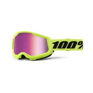 Motokross prillid 100% STRATA 2 Uus fluo kollane (roosa plexi)