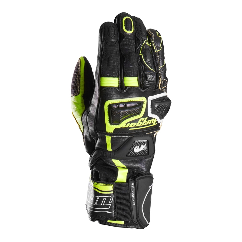 Furygan Styg 20 x Kevlar mootorratta kindad must-fluorestseeriv kollane-valge