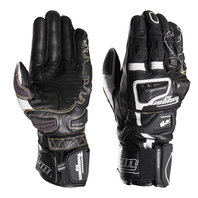 Furygan Styg 20 x Kevlar mootorratta kindad valge-must