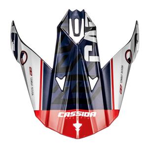 Kiivri visiir Cassida Cross Cup Sonic sini-valge-punane kiiver