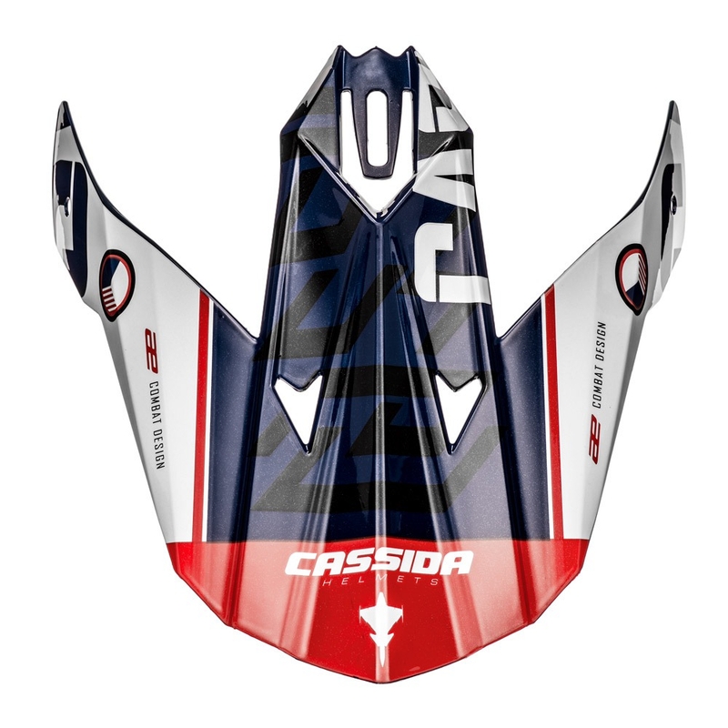 Kiivri visiir Cassida Cross Cup Sonic sini-valge-punane kiiver