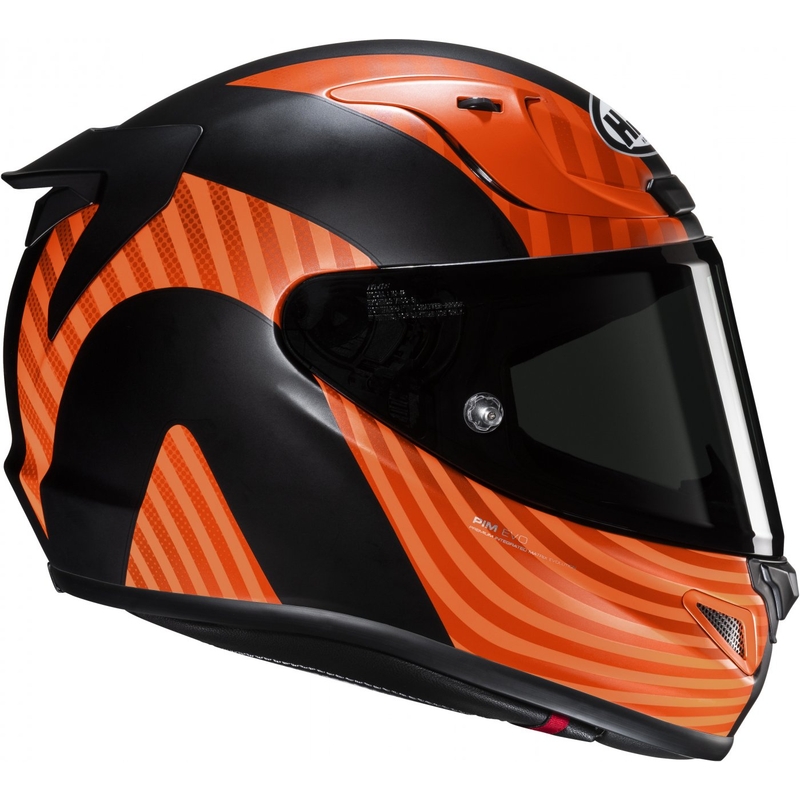 HJC RPHA 12 Ottin MC47SF must-oranž-roheline integreeritud mootorratta kiiver