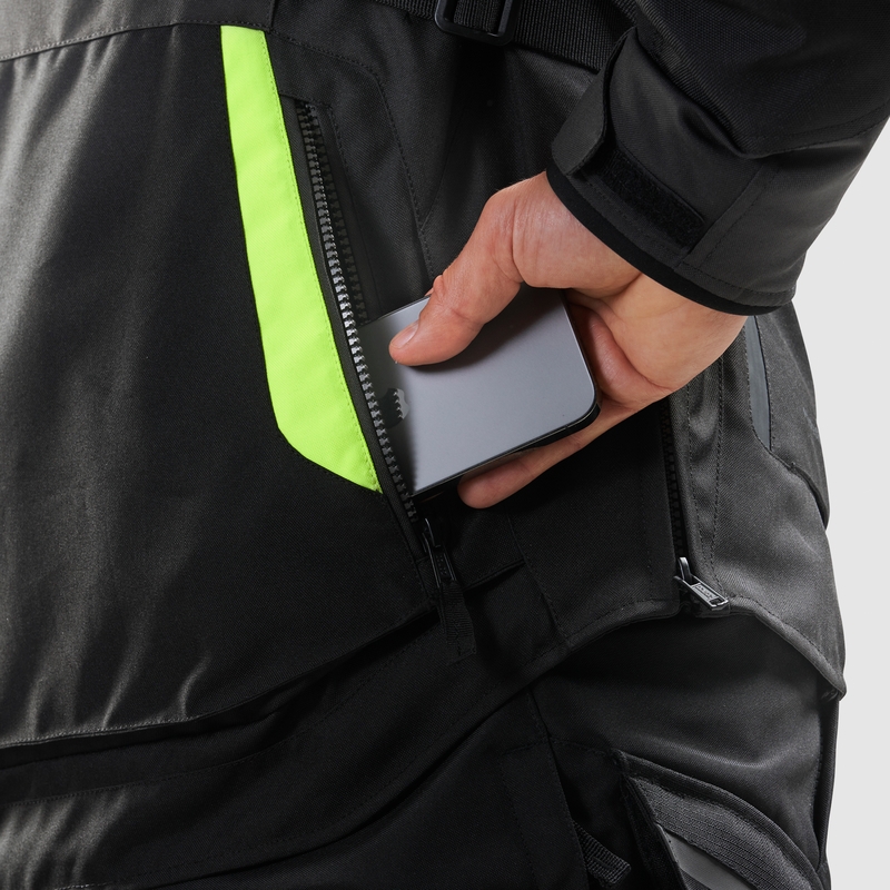 Mootorratta jope Rebelhorn Hiker IV must-antratsiit-fluo kollane