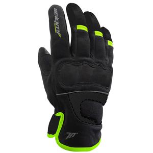 Naiste mootorratta kindad SEVENTY DEGREES SD-C45 must-fluo kollane