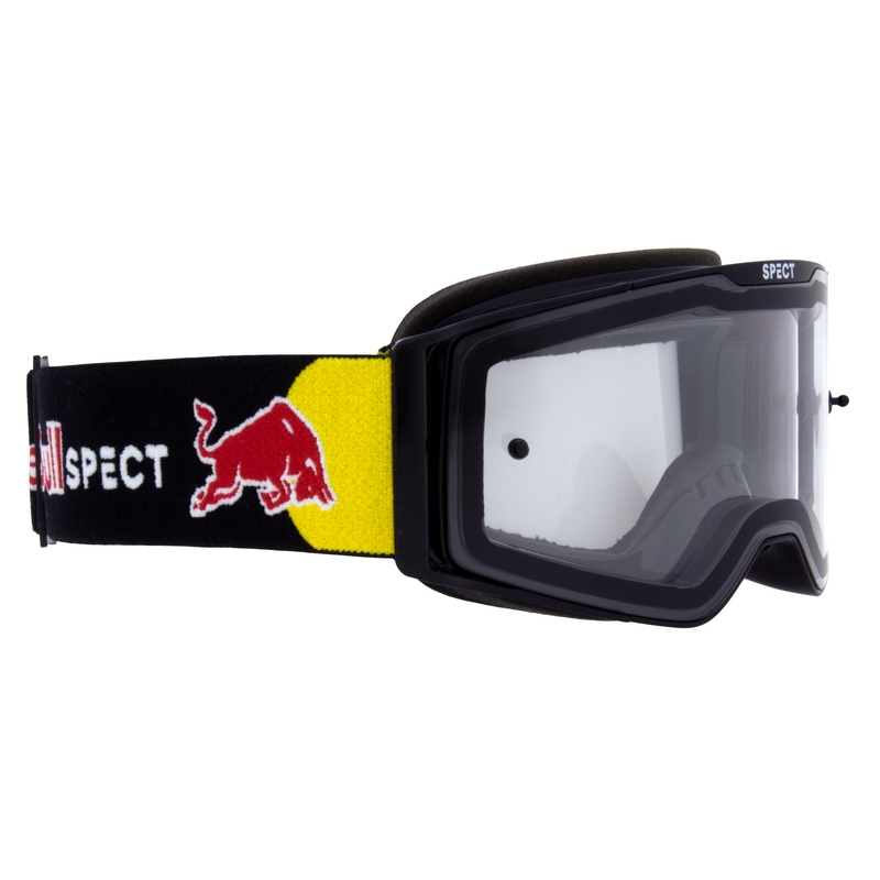 Motokrossiprillid Red Bull Spect TORP musta värvi ja läbipaistva klaaspildiga