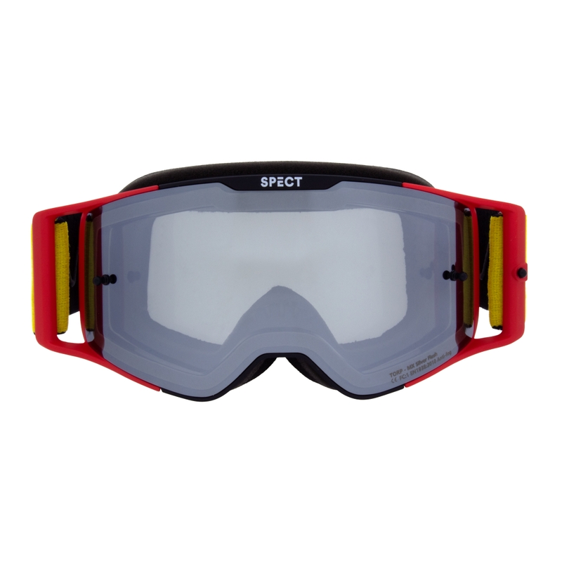 Red Bull Spect TORP mustad ja punased motokrossiprillid suitsutatud klaasiga