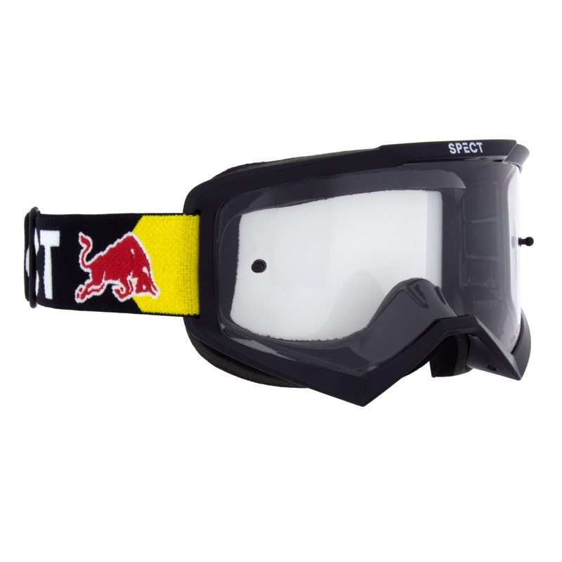 Motokrossiprillid Red Bull Spect EVAN musta värvi ja läbipaistva klaaspildiga