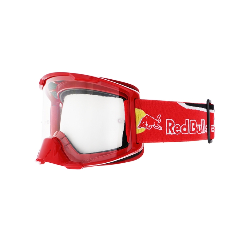 Motokrossiprillid Red Bull Spect STRIVE S punased, läbipaistva klaasiga