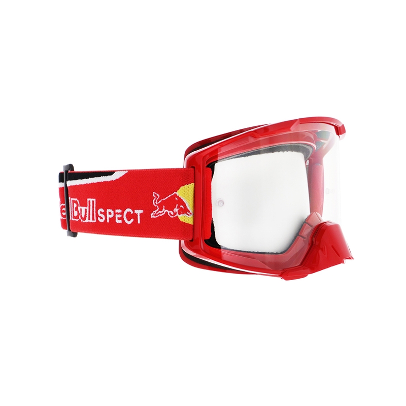 Motokrossiprillid Red Bull Spect STRIVE S punased, läbipaistva klaasiga