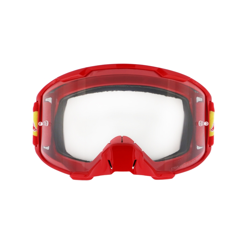 Motokrossiprillid Red Bull Spect STRIVE S punased, läbipaistva klaasiga