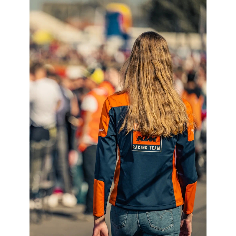 Naiste KTM Replica Team softshell jakk sini-oranž