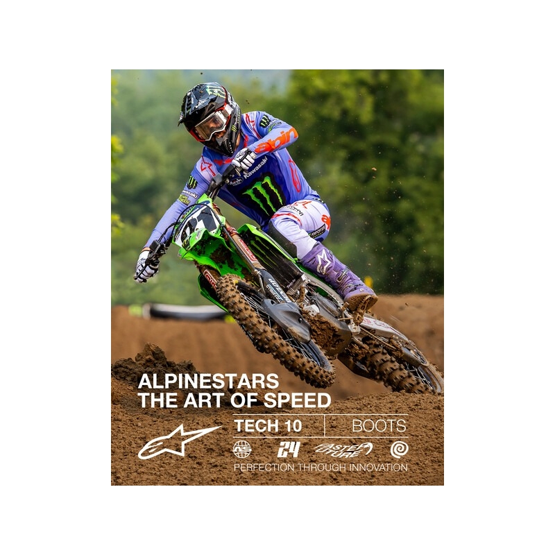 Alpinestars Tech 10 mootorratta saapad lilla-must-valge