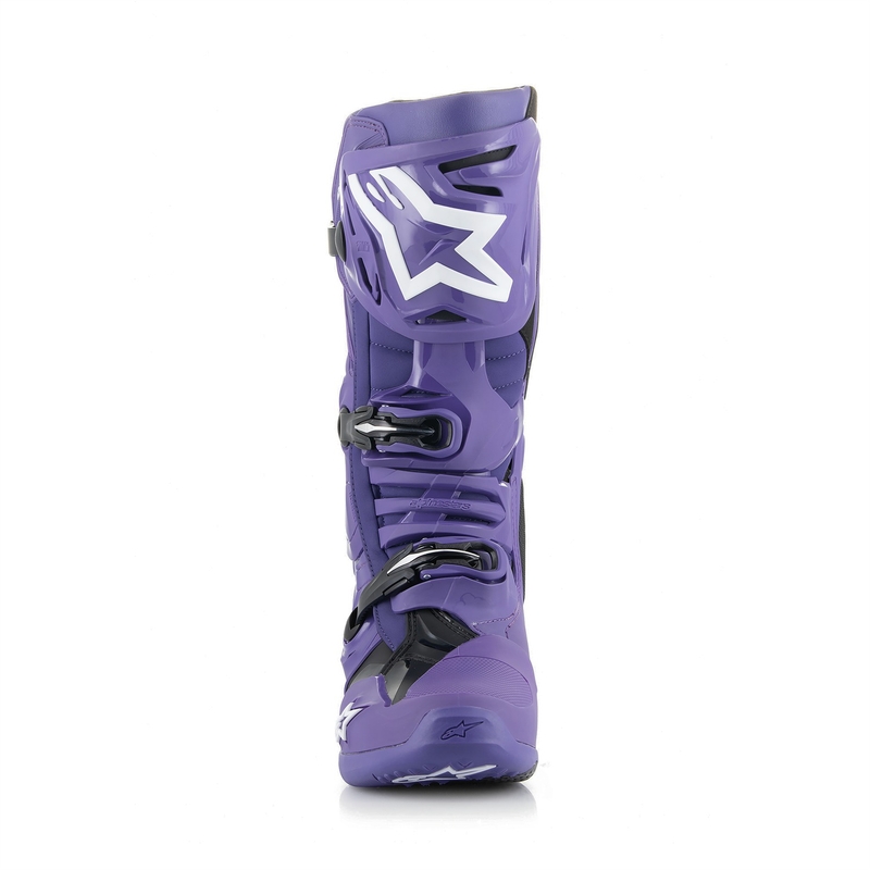 Alpinestars Tech 10 mootorratta saapad lilla-must-valge